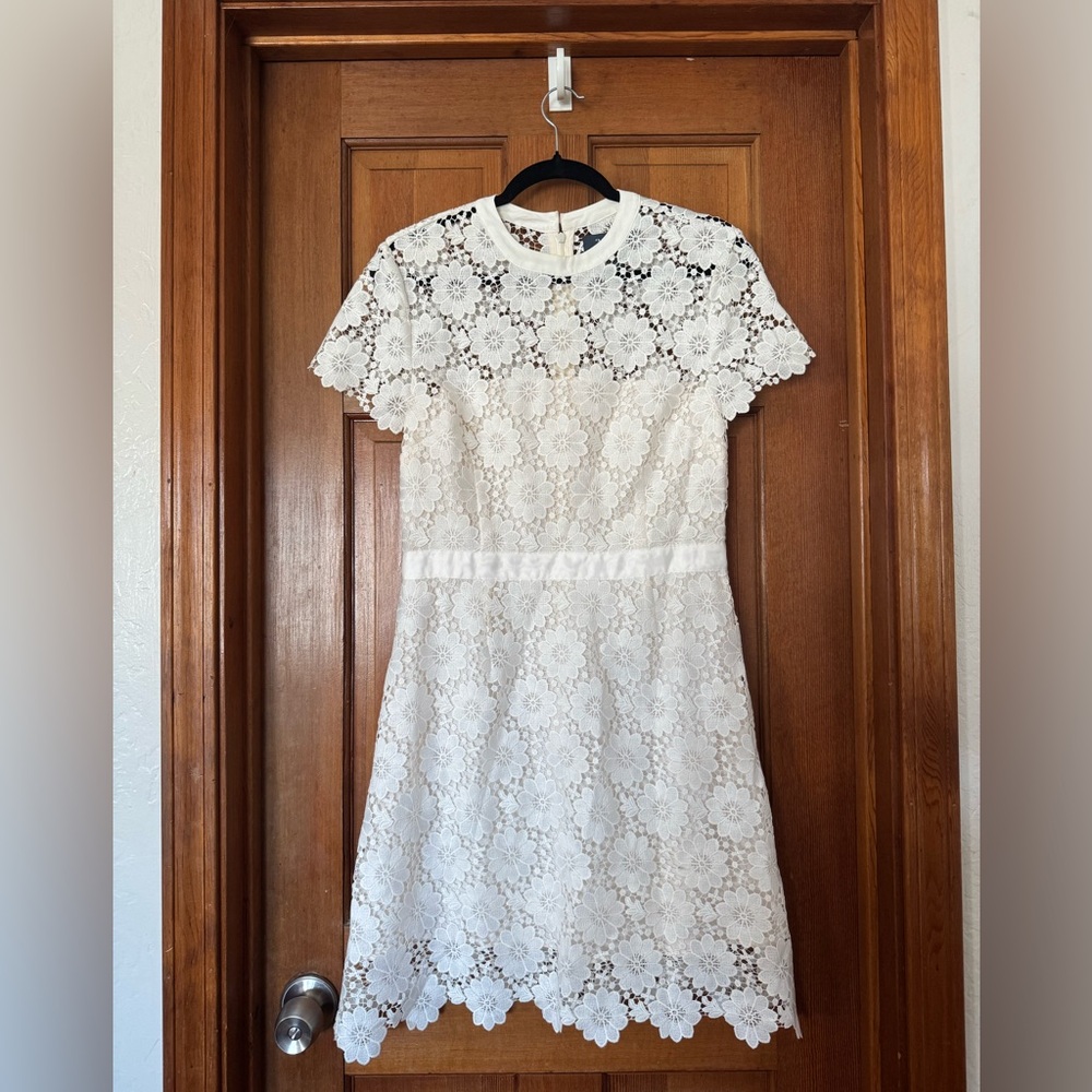 Modcloth White Floral Lace Mini Dress